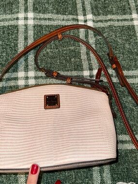 Dooney & Bourke Pink Crossbody with Brown Leather Trim